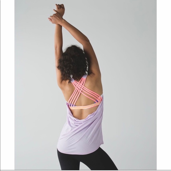 lululemon athletica Tops - Lululemon Wild Tank Top lavender coral-Pink & White Floral Stripe - Size 6